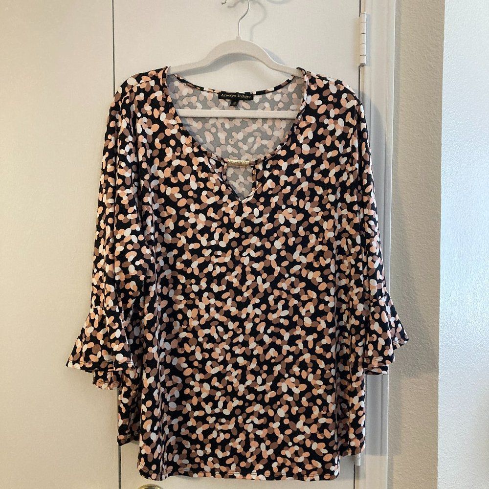 Always Indigo Dots Design Shirt Womens 3x